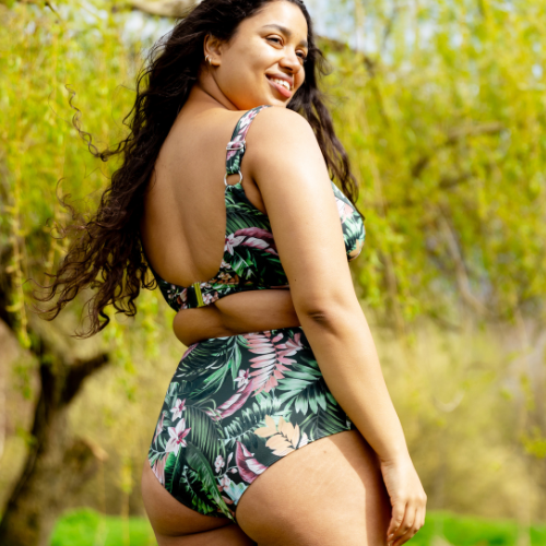 Deadstock Designs: High Waisted Bikini Bottoms - Hawaiian Flowers