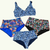 SAMPLE: Plunge Bikini Top Trio Set 24 Monroe (C-E cup) with Three Floral Print High Waisted Bottoms