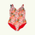 SAMPLE: Reversible Plunge Swimsuit Jungle Rose & Pink - Size 12 Monroe (C-E cup)